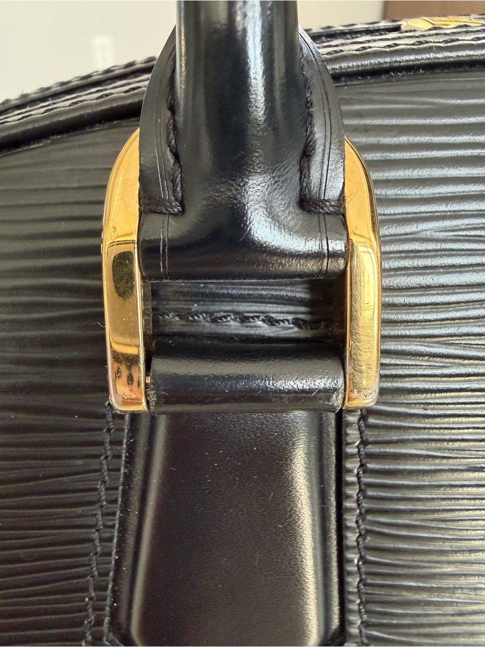 Louis Vuitton Black Epi Leather Satchel with Gold Hardware - Picture 10 of 16